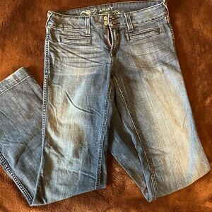 Trouser Mid Rise Stretch Outseam Ella Wide Leg Jean